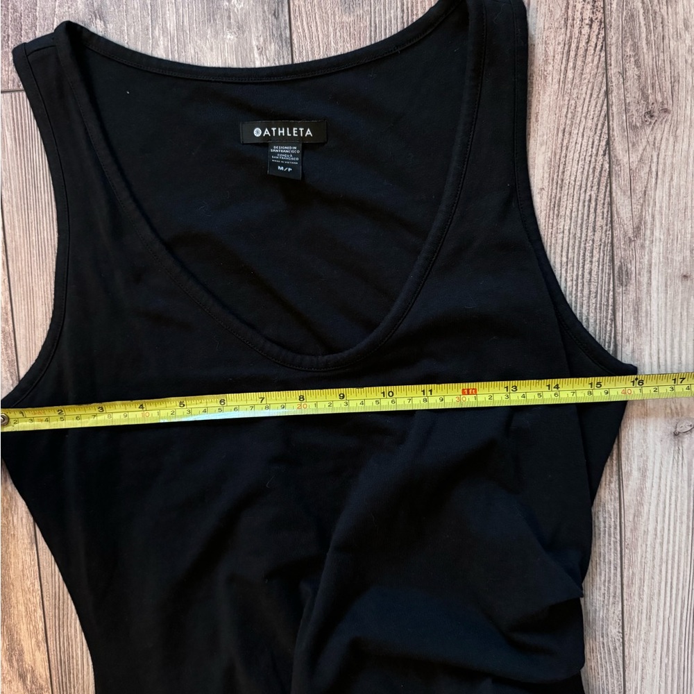 Athleta Black Ruched Sheath Mini Dress Medium - Picture 3 of 5